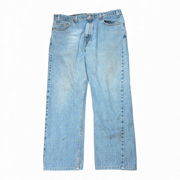 Vintage Levis 505 Jeans Mens 36x28 Blue Light Wash Regular Straight Denim 90s - Picture 1 of 12